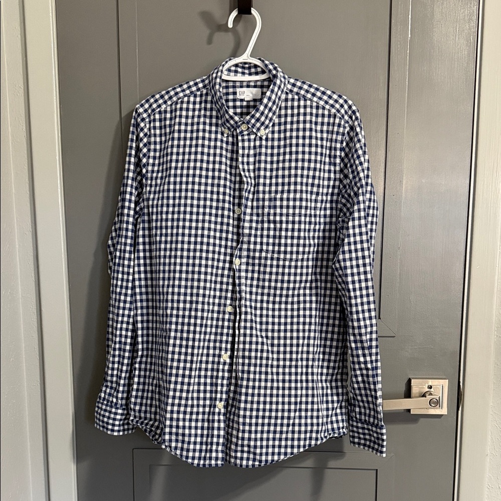 GAP Blue and White Checkered Shirt